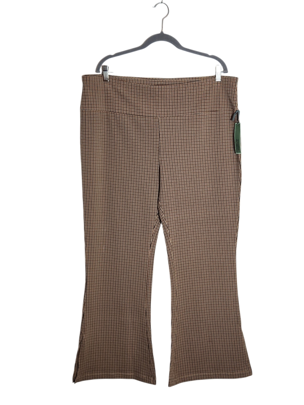 Terra & Sky Brown Houndstooth Stretch Pants Size 2X 20-22 NWT